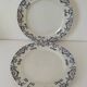 Pair of ironstone plates from Onnaing – blue and red decoration, 19th century