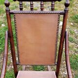 Leather and bamboo rocking chair