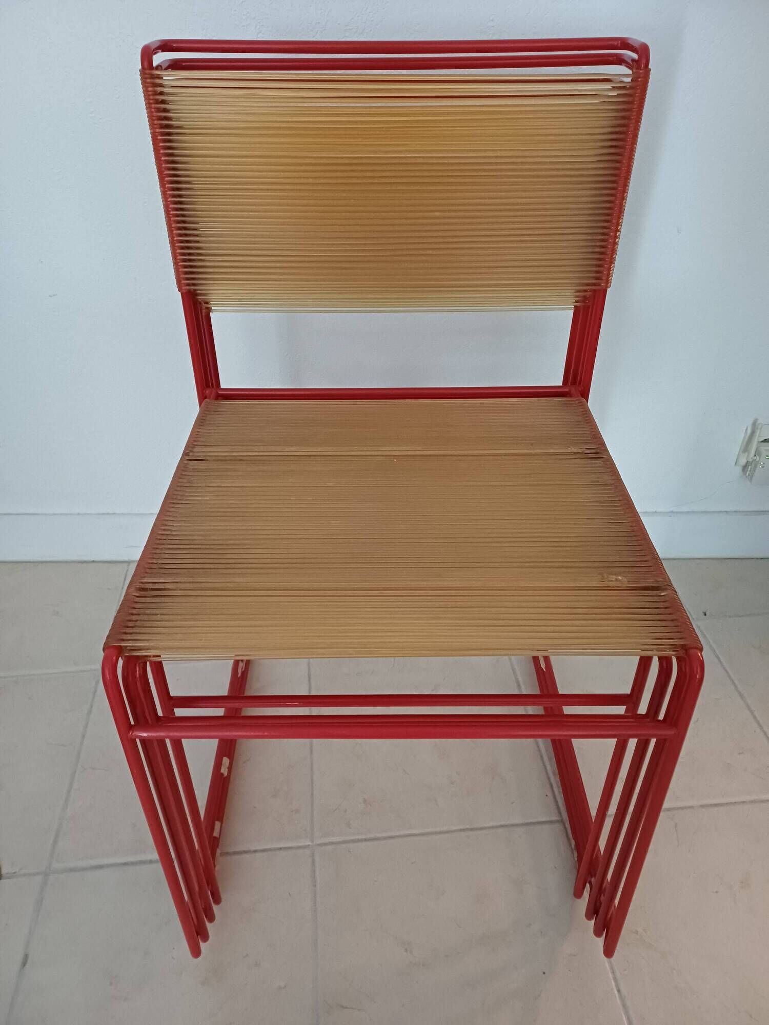 4 Flyline spaghetti chairs by Giandomenico Bennotti 1970