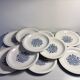 Set of 10 antique Lunéville flat plates – blue floral decoration