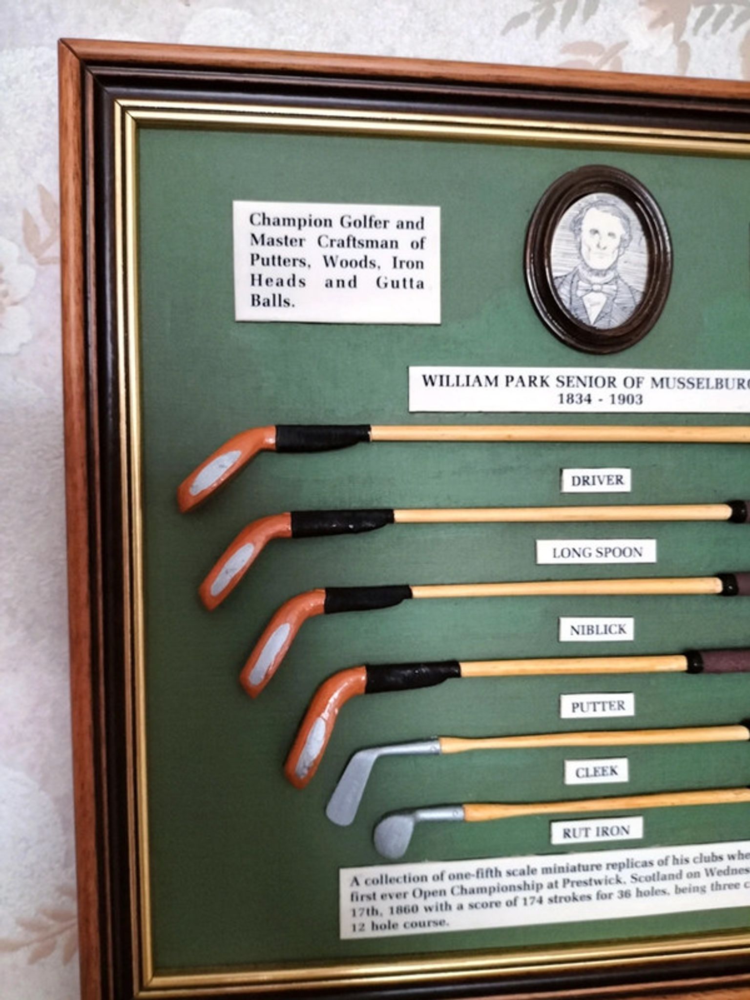 Vintage frame collection golf william park senior of musselburgh 1834- 1903