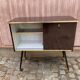 Mid-Century Modern bar cabinet 1960s with compass legs & brass