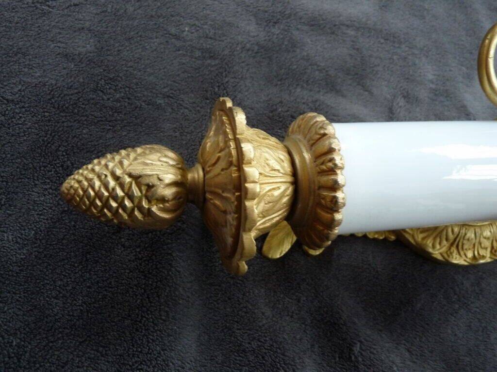 2 gilt bronze empire restoration porcelain wall lights sconces