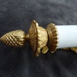 2 gilt bronze empire restoration porcelain wall lights sconces