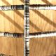 Silver metal cut in imitation of vintage bamboo.