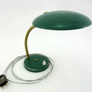 UFO desk lamp in green lacquered metal and brass