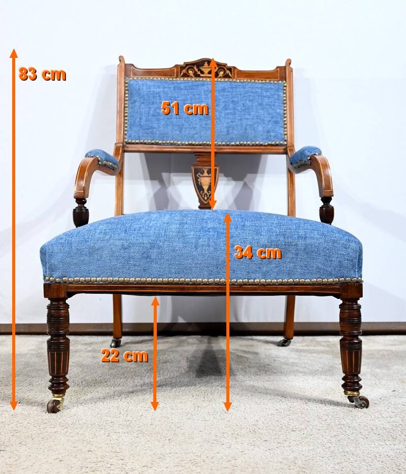 Small Rosewood Armchair, Restoration Period – Early 19th Century