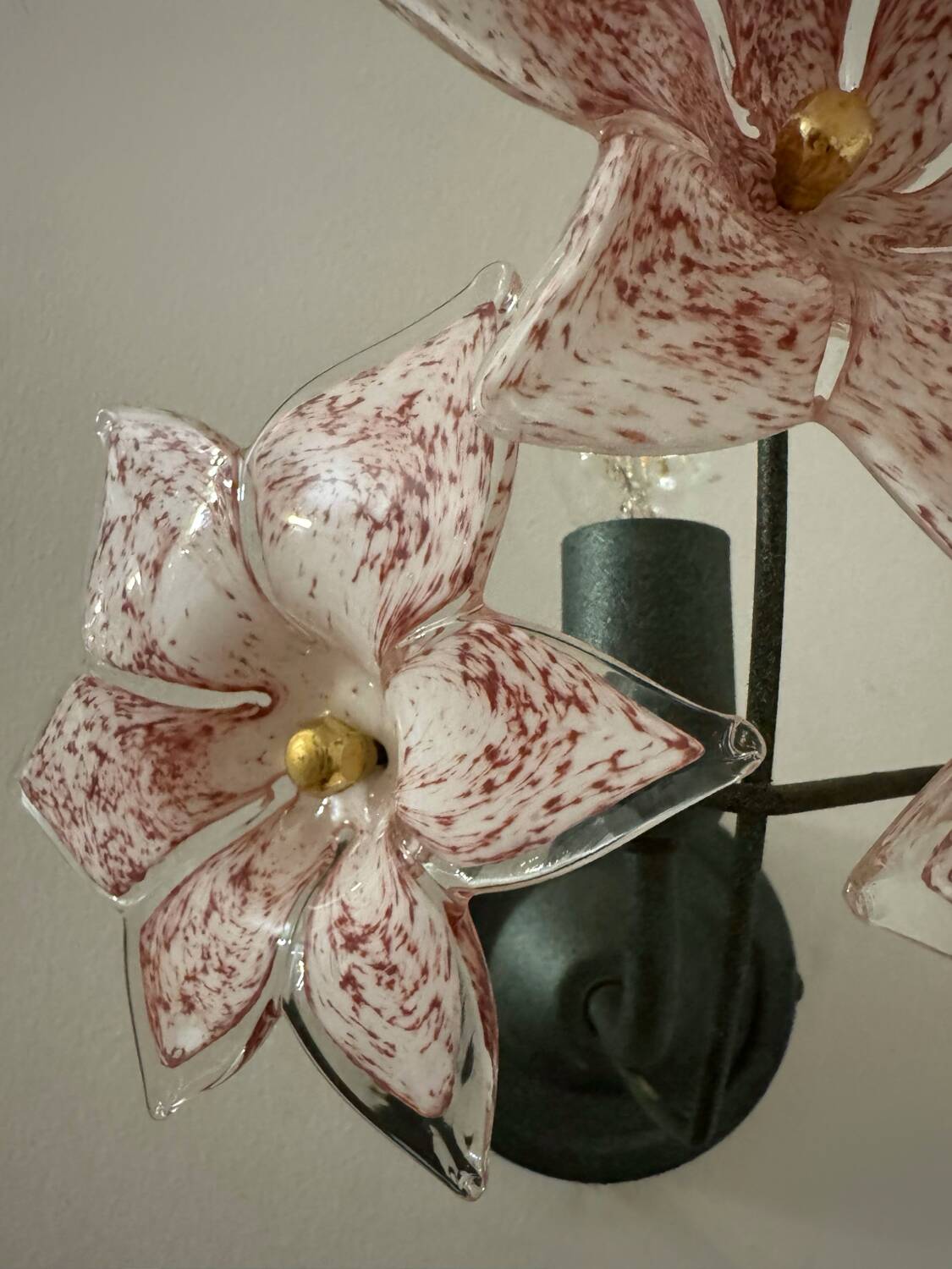 Murano floral wall lights from the 1970s