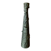 Longiline vase with stylised brutalist decoration, in the style of Ballesti.