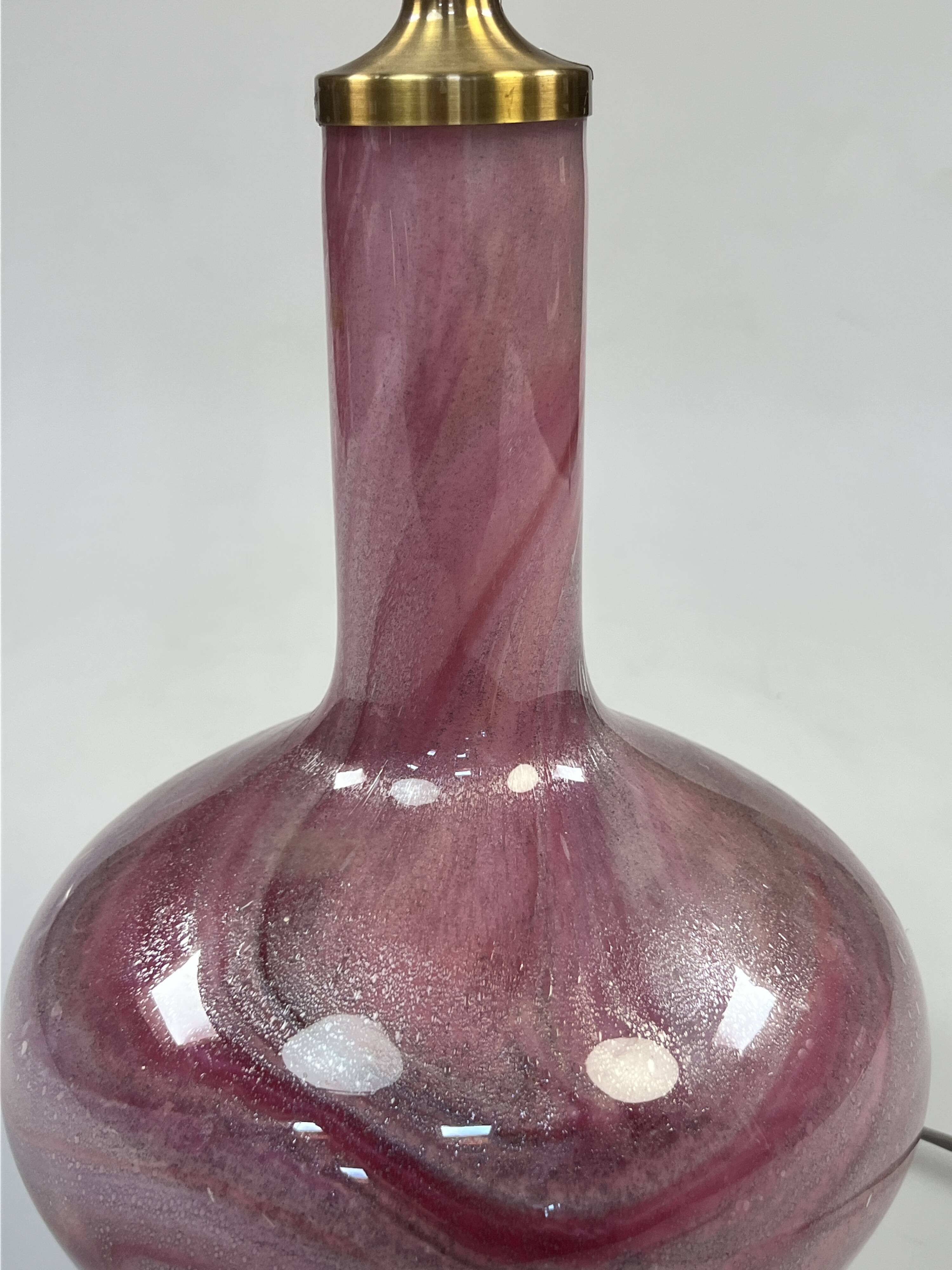 Vintage Danish Table Lamp, Purple Glass, Holmegaard Troll 2