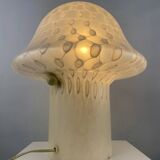 Large XL mushroom table lamp in white glass by Peill and Putzler 1970
