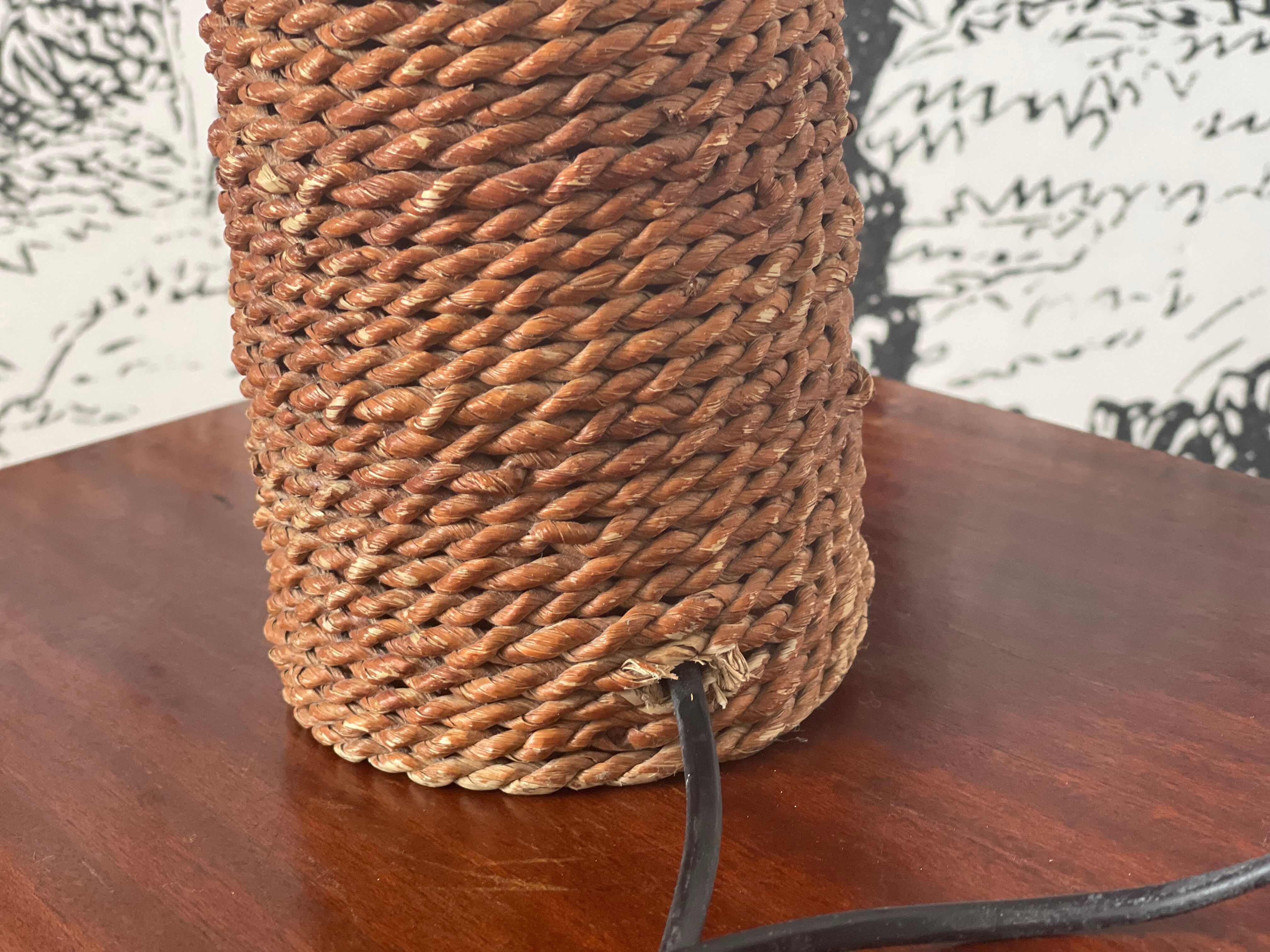 Lamp palm wood and rope