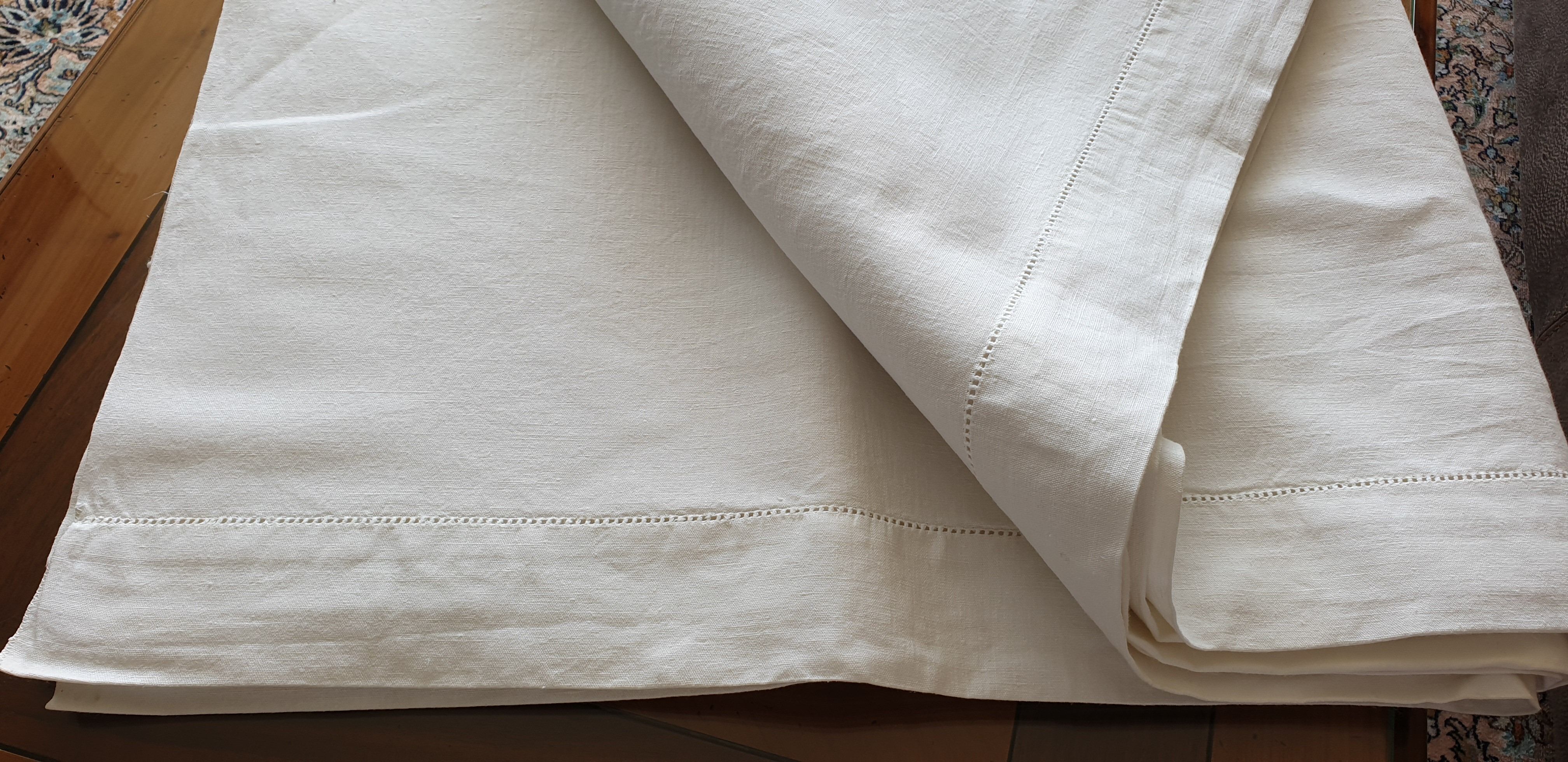 Lot of 3 Old Bed Sheets - True Northern Canvas Early 20th Century - France NEUF