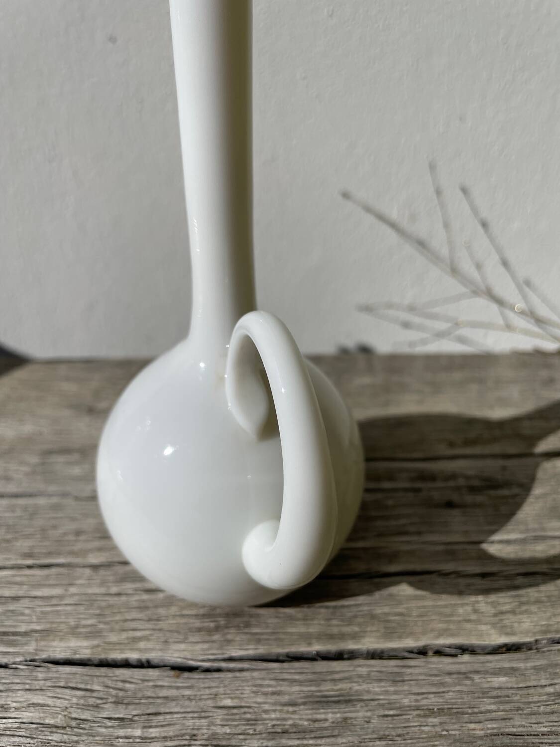 White opaline glass soliflore vase
