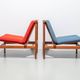 Set of 2 teak lounge chairs by Kai Lyngfeld Larsen Denmark 1960s