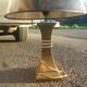Lamp in bronze and chrome around 1970 with its Lampshade of origin