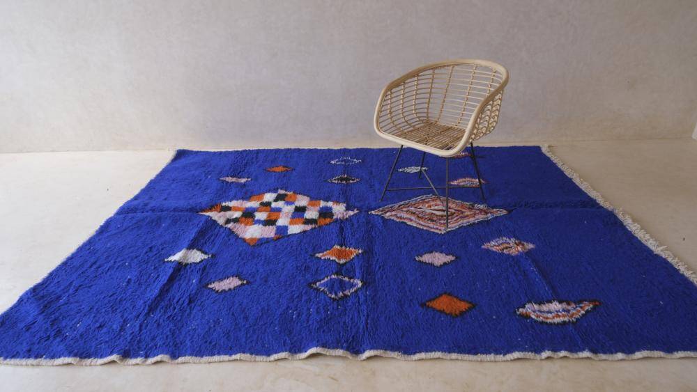Tapis Marocain Bleu - 295 x 206 cm