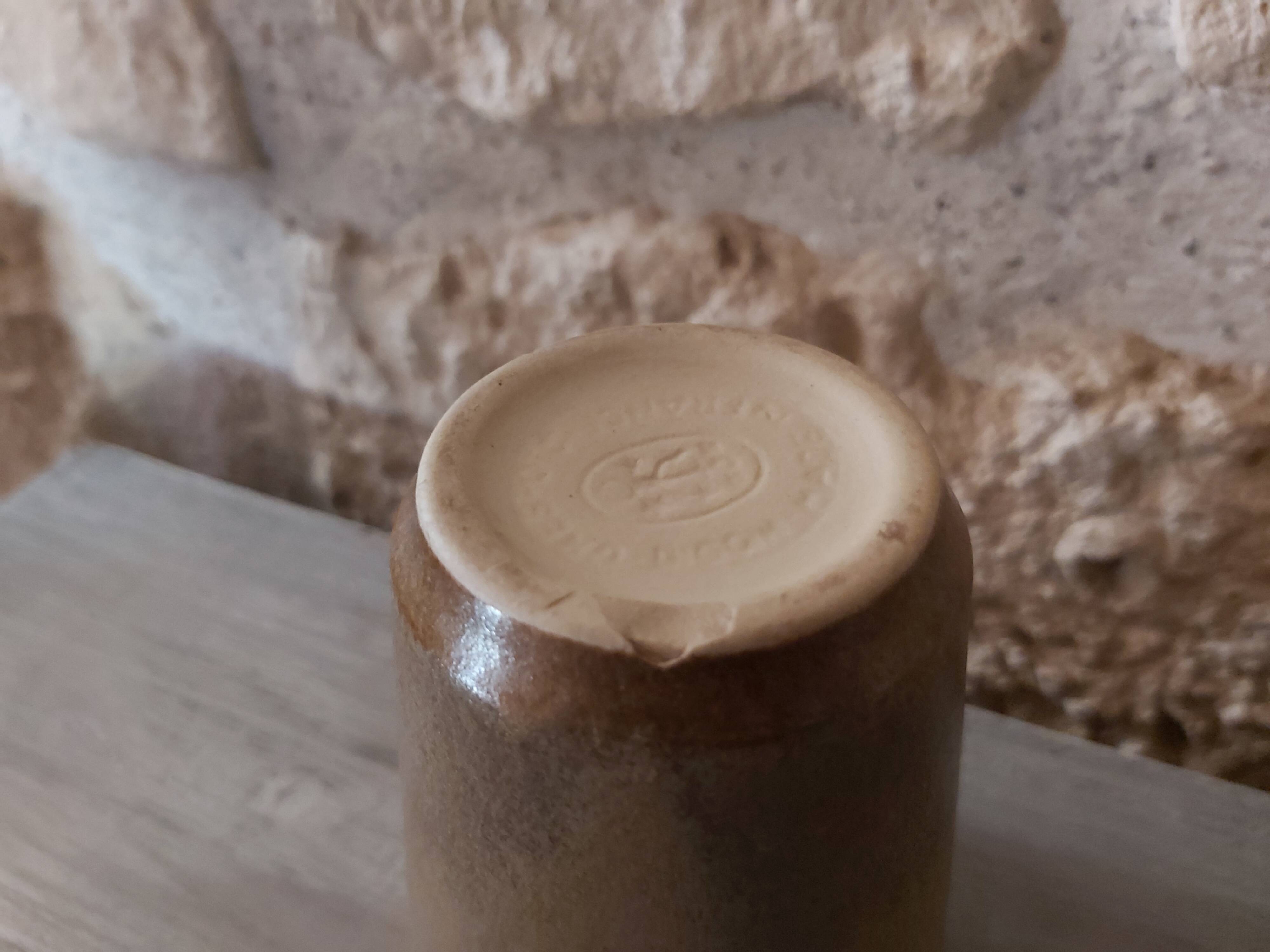 Set of 7 glasses and their Grespot Digoin stoneware decanter