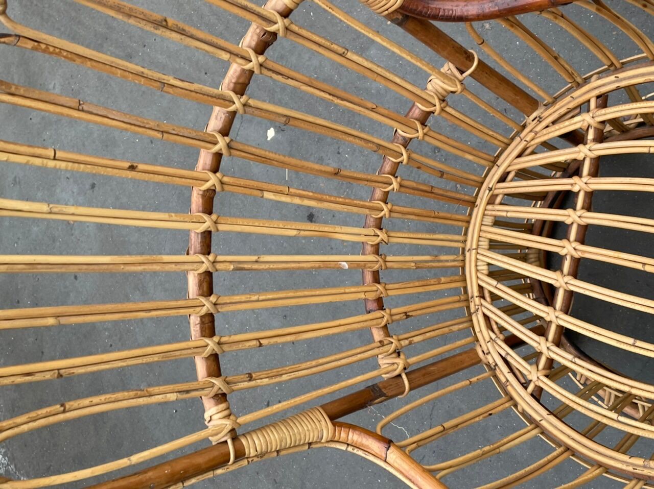 Set of two mid century rattan armchairs by bonacina 1950 design