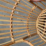 Ensemble de deux fauteuils en rotin du milieu du siècle par Bonacina 1950 Design