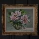 Oil on canvas still life by M. Marrois bouquet of flowers