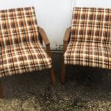 Vintage 60s Scandinavian style teak armchairs