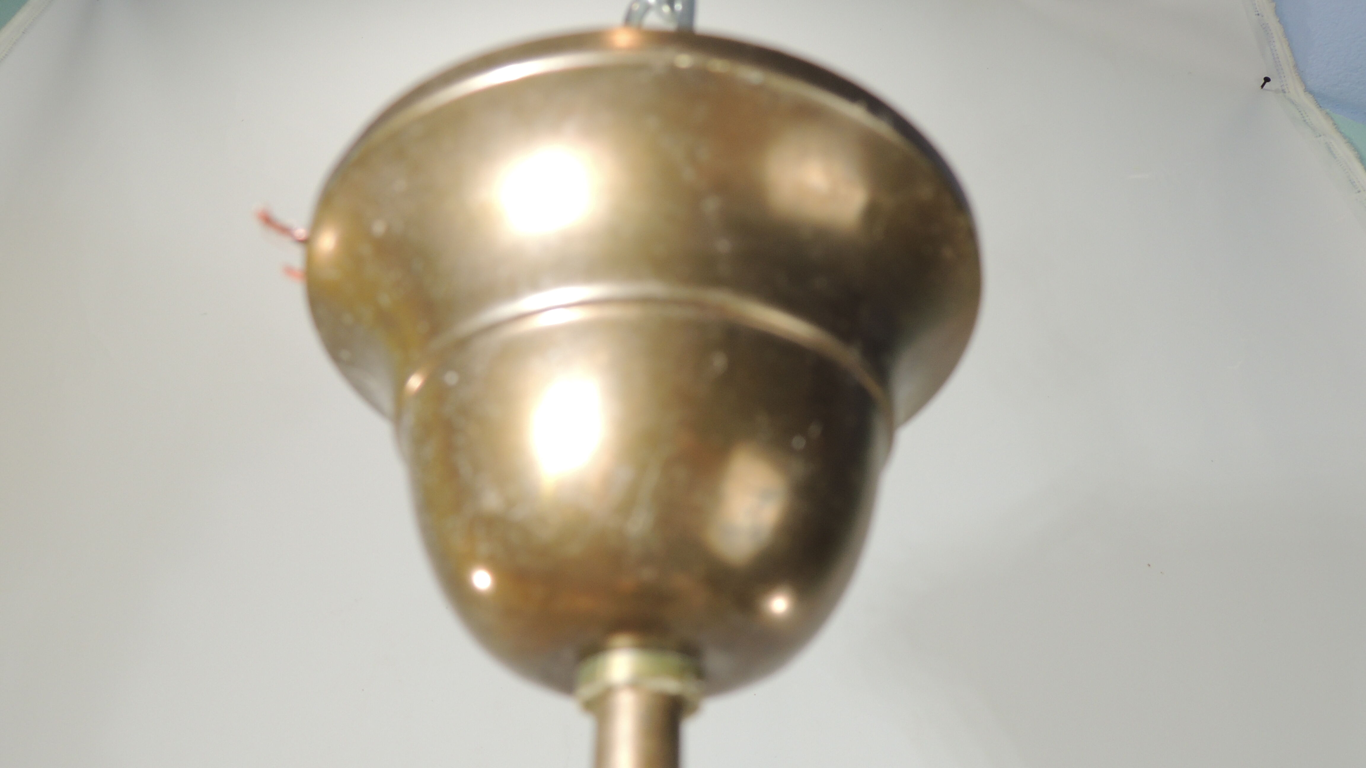 Charleston pendant lamp / engraved and frosted glass and glass bead fringe / vintage