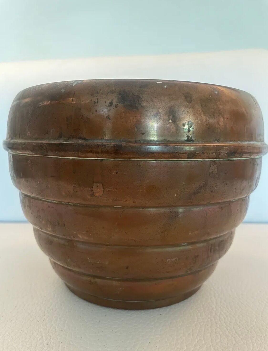 Art Deco vase J.Chesnais Villedieu circa 1930 brassware copper