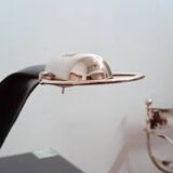 Cobra leather desk lamp by Traso Milano 1988