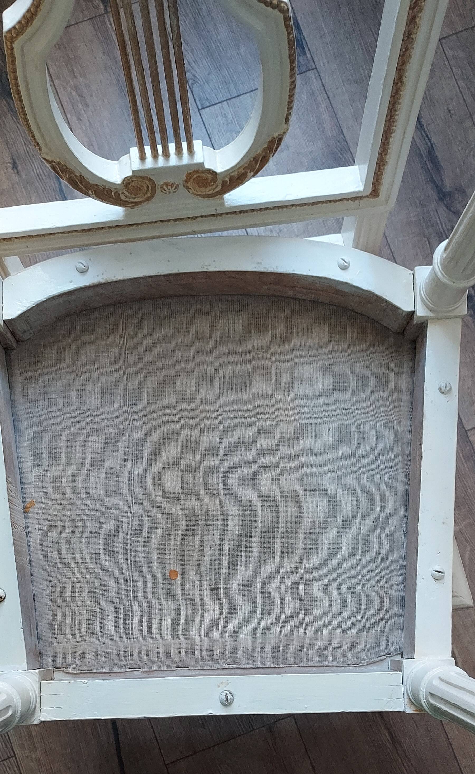 Pair of Louis XVI style bedroom chairs