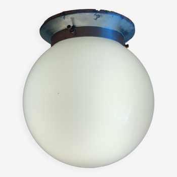 Opaline globe ceiling lamp