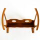 Beautiful mid-century modern side table with magazine rack, made of ash woo
