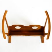 Beautiful mid-century modern side table with magazine rack, made of ash woo