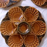 Set of 3 oyster and shellfish plates, Sarreguemines