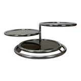 Table basse modulable années 70 chrome et verre par Artedis