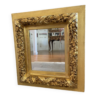 Miroir Napoléon III en bois doré