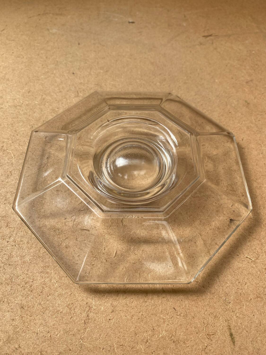 Pair Antique ARCOROC Octime Egg Cup Transparent Molded Glass Vintage #B478