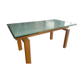Calligaris table in glass and wood