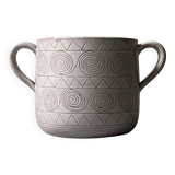 large vase / cache pot in enamelled ceramic signed Robert Picault, Vallauris 1950