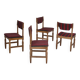 1970s, Danish set of 4 dining chairs, original condition, oak, wool.