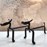 Pair of zoomorphic chenets