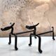 Paire de chenets zoomorphes