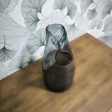 Smoked glass vase with blue gradient