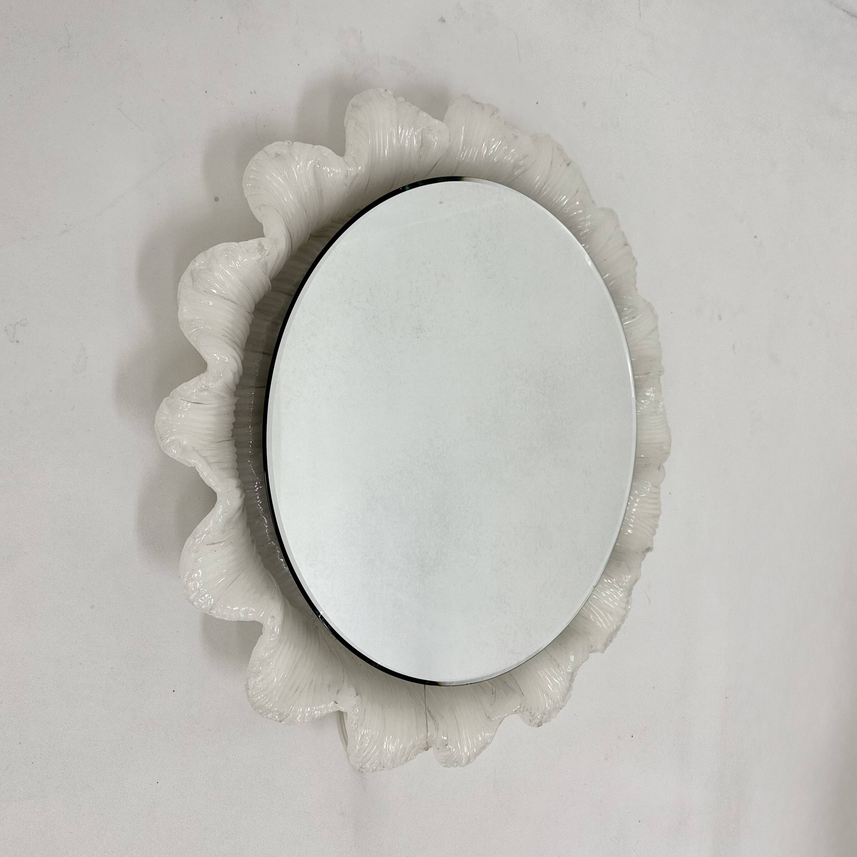 Vintage Lucite wall mirror with backlight , 1970’s , Germany