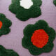 Handmade wool cushion cover green flower 45 x 45 cm