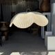 Large suspension or lampshade in flat woven tulip flower rattan H35 D