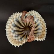 Corbeille Murano en verre soufflé opalin, Italie, années 1950-1960