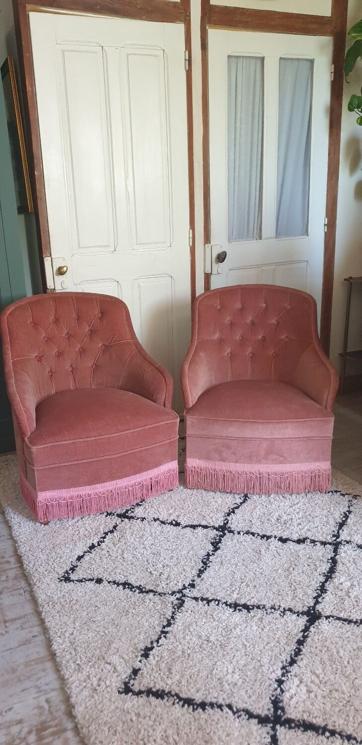 Pair of toad armchairs