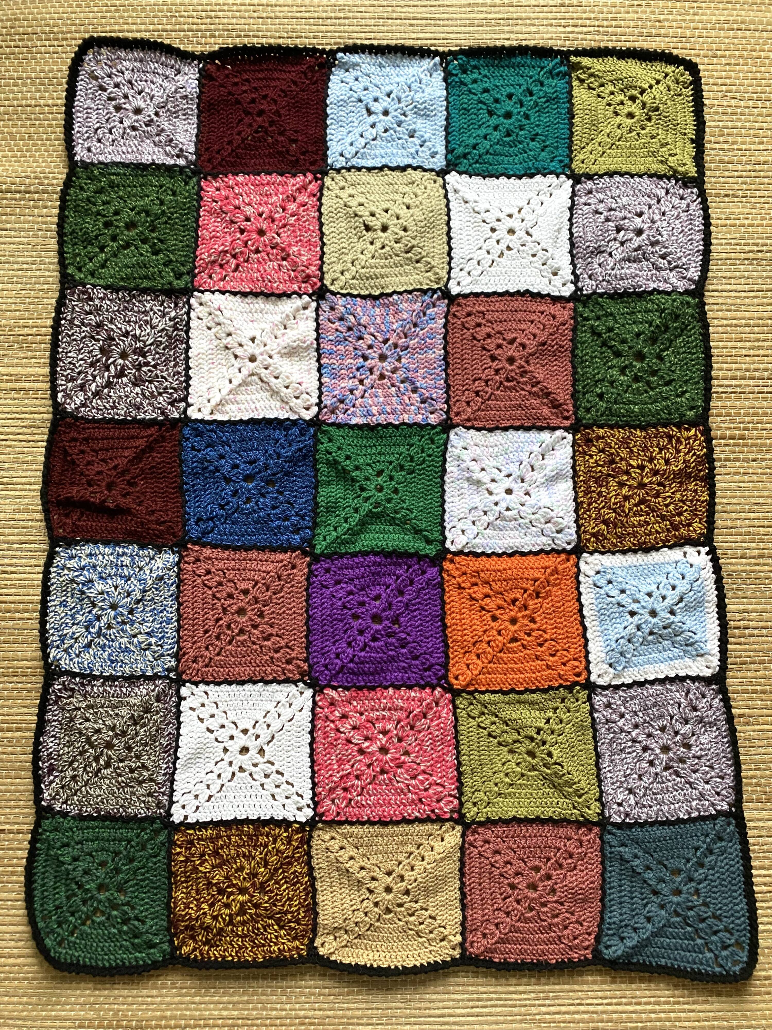 Plaid crochet , couverture vintage 90X120