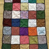 Plaid crochet , couverture vintage 90X120